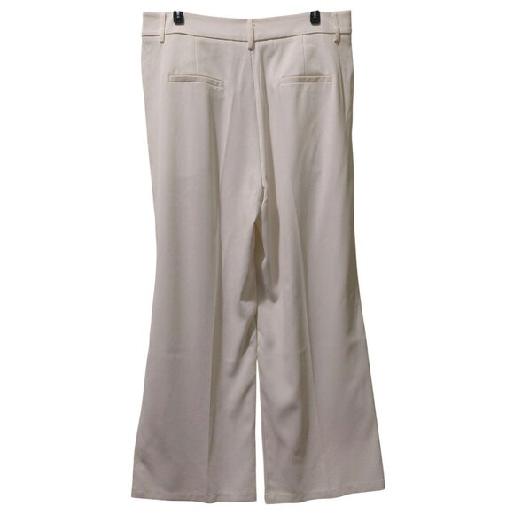 NWT Commense Wide-Leg Cream Women's Pants With Pleated Front & Back Pockets - Picture 3 of 8